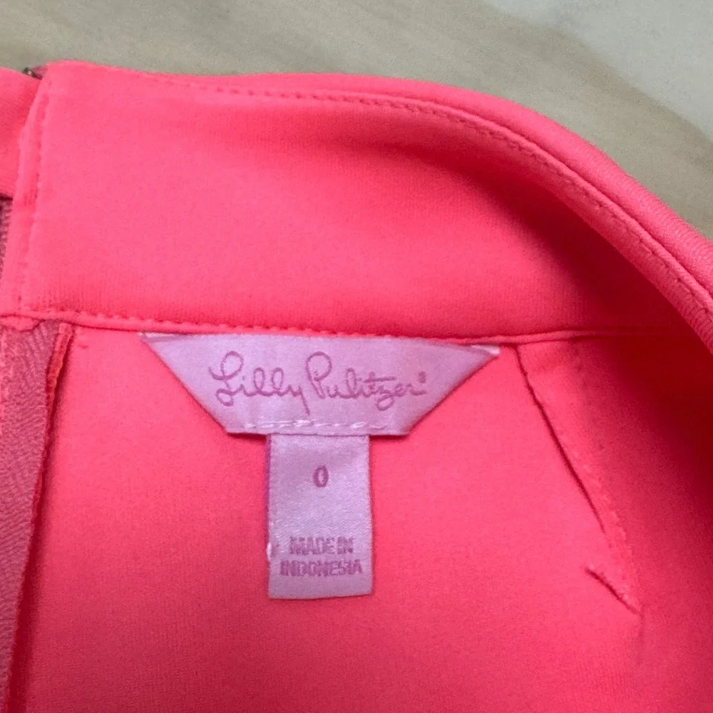 Lilly‎ Pulitzer Lorna Short in Pink Sun Ray Daisy Laser Cut Sz 0 Summer Boho - Picture 6 of 12